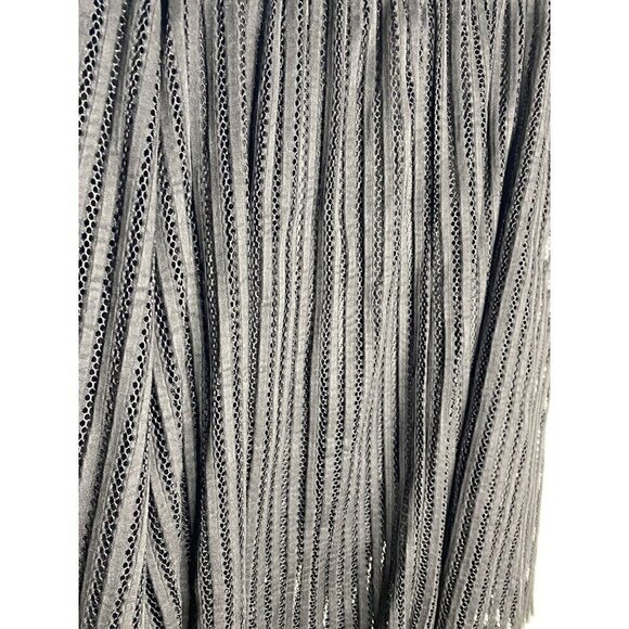 Torrid Skirt Size 12 Women's Mesh Stripe A-Line Midi Skirt Black Stretchy Waist - Picture 5 of 8